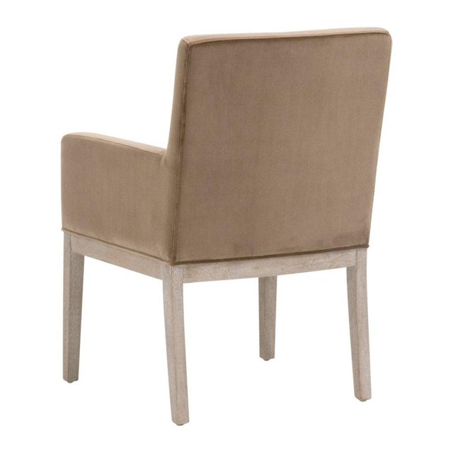 Transitional Essentials for Living Drake Cotton Brown Armchair For Sale - Image 3 of 8