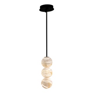Raim Pendant Lamp with 3 Spheres by United Alabaster For Sale
