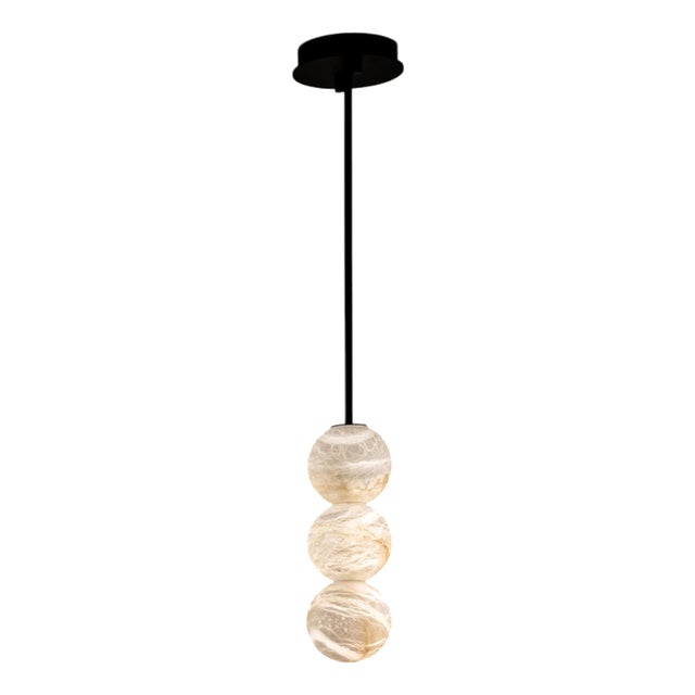 Raim Pendant Lamp with 3 Spheres by United Alabaster For Sale