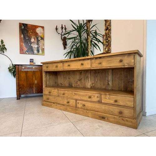 Brown Rustic Eight-Drawer Chest of Drawers in Softwood For Sale - Image 8 of 10