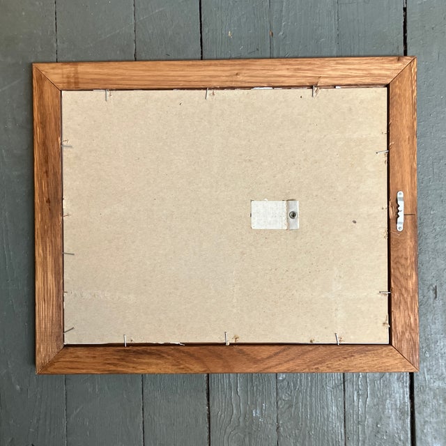 Contemporary Original Abstract Female Nude Watercolor Painting Vintage Oak Frame For Sale - Image 4 of 4