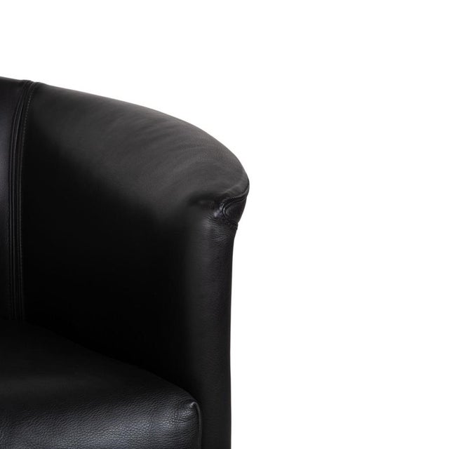 Black Leather Aura Armchair by Paolo Piva for Wittmann For Sale - Image 6 of 15