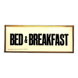 Early 20th Century Abercrombie & Fitch Bed & Breakfast Sign Made in England