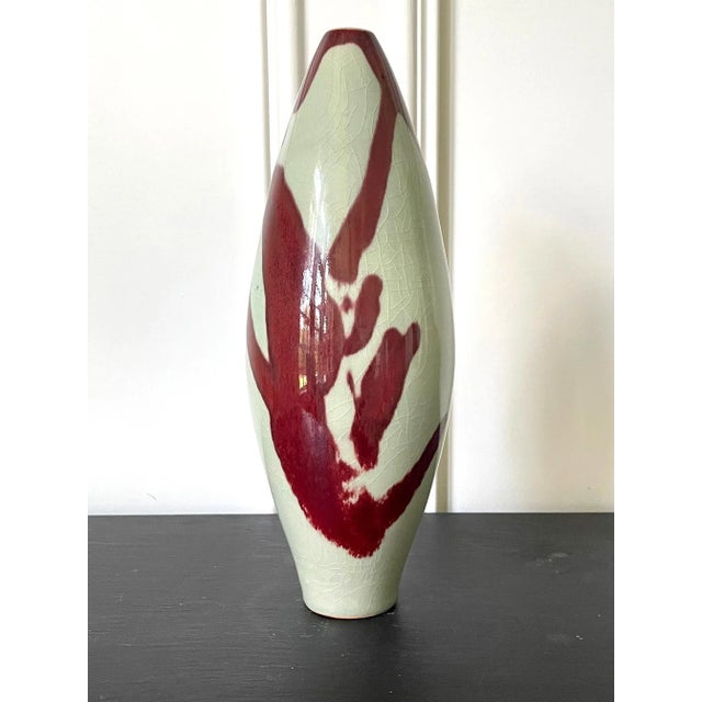 Porcelain Celadon Vase with Copper Glaze by Brother Thomas Bezanson For Sale In Atlanta - Image 6 of 13