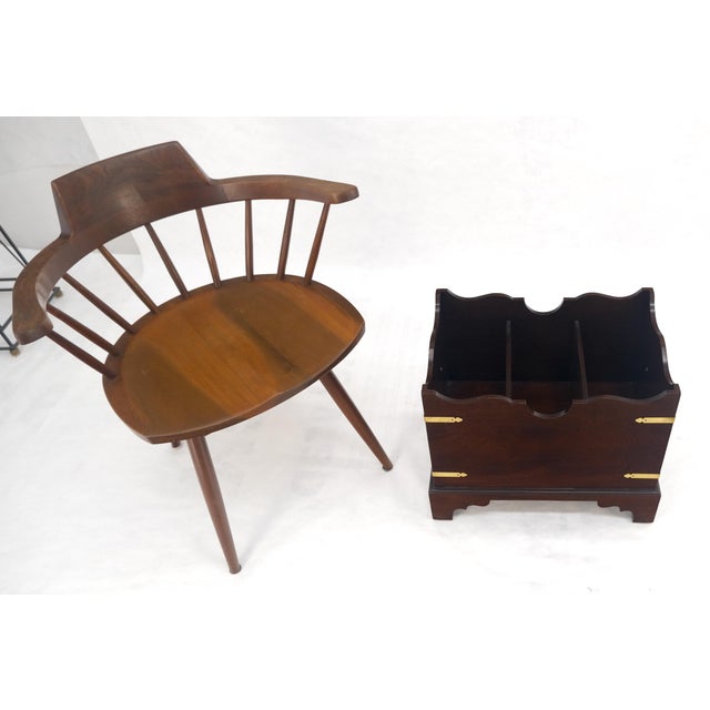 Large Chippendale Campaign Style Mahogany Brass Magazine Rack c1970s MINT For Sale - Image 14 of 14