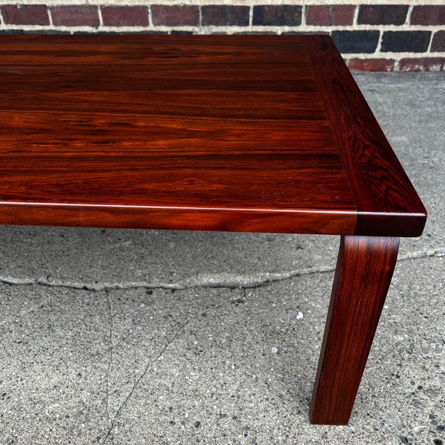Wood Large Mid-Century Modern Rosewood Coffee Table by Westnofa Bentwood Legs For Sale - Image 7 of 12