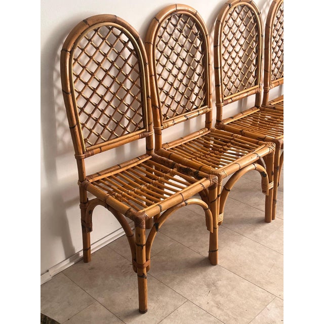 Mid-Century Bamboo and Rattan Chairs, 1960s, Set of 4 For Sale - Image 17 of 18
