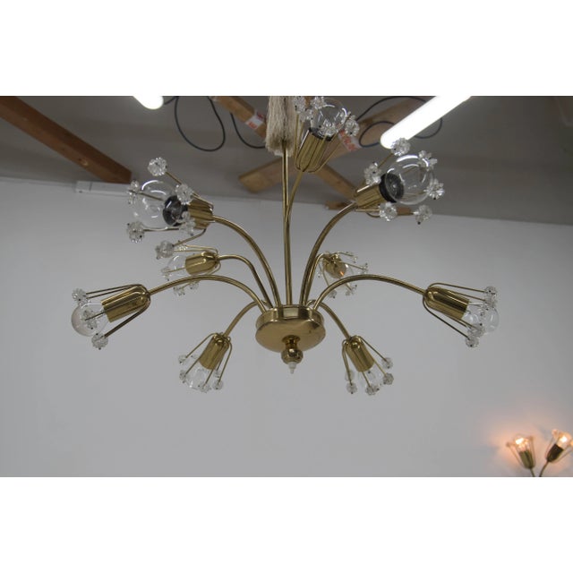 Metal 9-Light Chandelier by Emil Stejnar for Rupert Nikoll, Austria, 1950s For Sale - Image 7 of 13