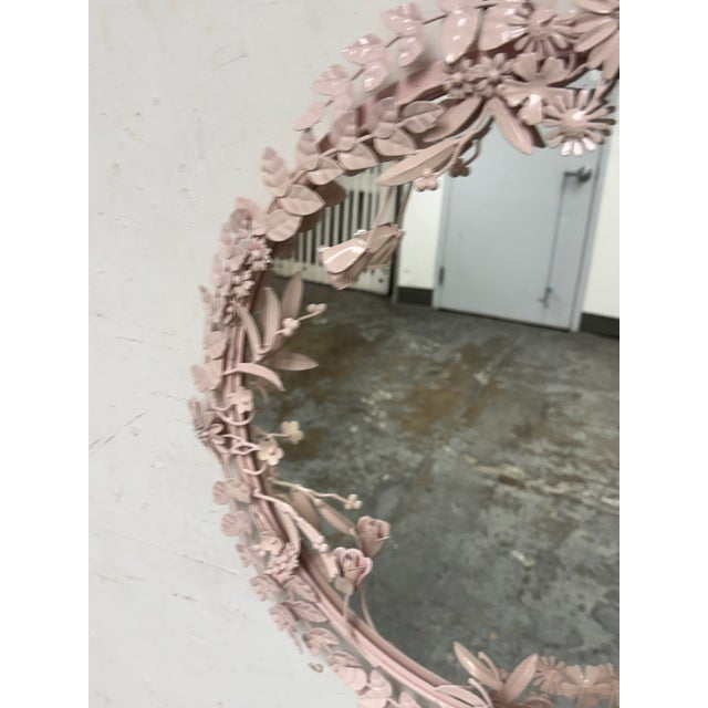 Traditional Crate & Barrel Flower Crown Wall Mirror For Sale - Image 3 of 12
