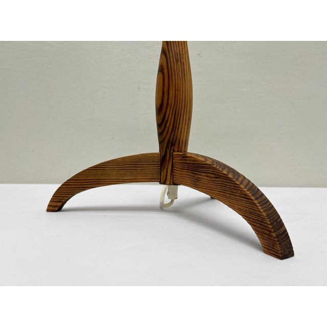Ikea Vintage Tripod Table Lamp in Pine from Ikea, 1970s For Sale - Image 4 of 15