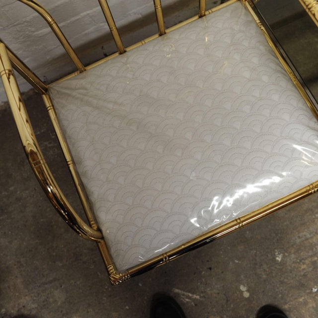 Gold Vintage Hollywood Regency Brass and Faux Bamboo Telephone Seat, 1970s For Sale - Image 8 of 14