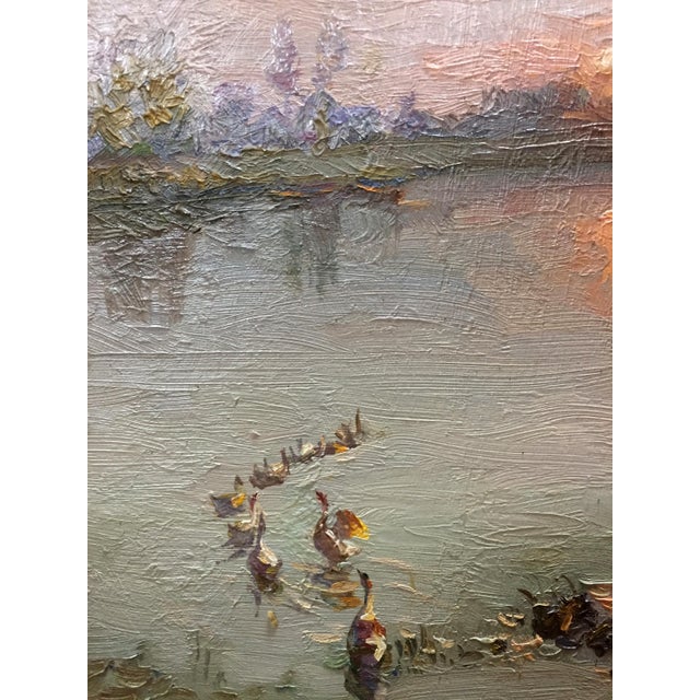 1960s Oil Painting the Sun Is Rising Zhezher Anatoly Mikhailovich For Sale - Image 9 of 11