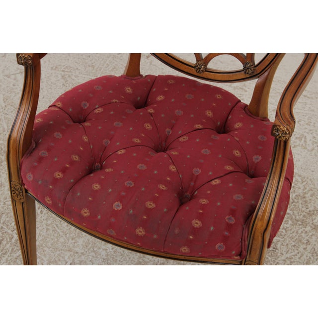 Vintage Mahogany Federal Style Spiderback Armchair For Sale - Image 10 of 16