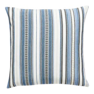 The House of Scalamandré Nile Stripe Pillow, Blue Jay For Sale