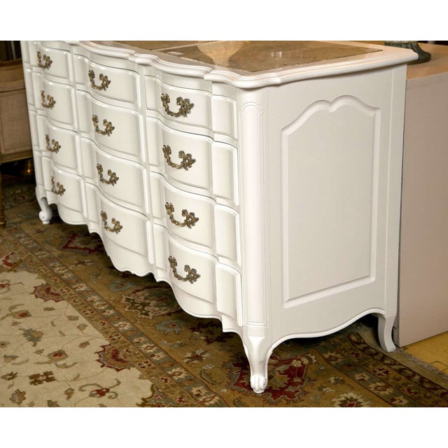 White TwelveDrawer Triple Dresser with Marble Top Chairish