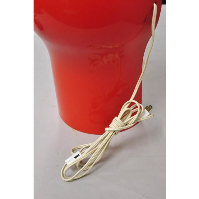 Vintage Vico Magistretti for Artemide Telegono Red & White Plastic Table Lamp For Sale - Image 10 of 12