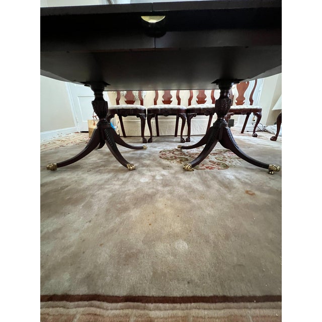 1980s Kindel Complete 11-Piece Chippendale Mahogany Dining Suite For Sale In Philadelphia - Image 6 of 17
