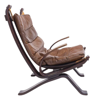 Vintage Cognac Focus Lounge Chair from Bramin Møbler, 1970s