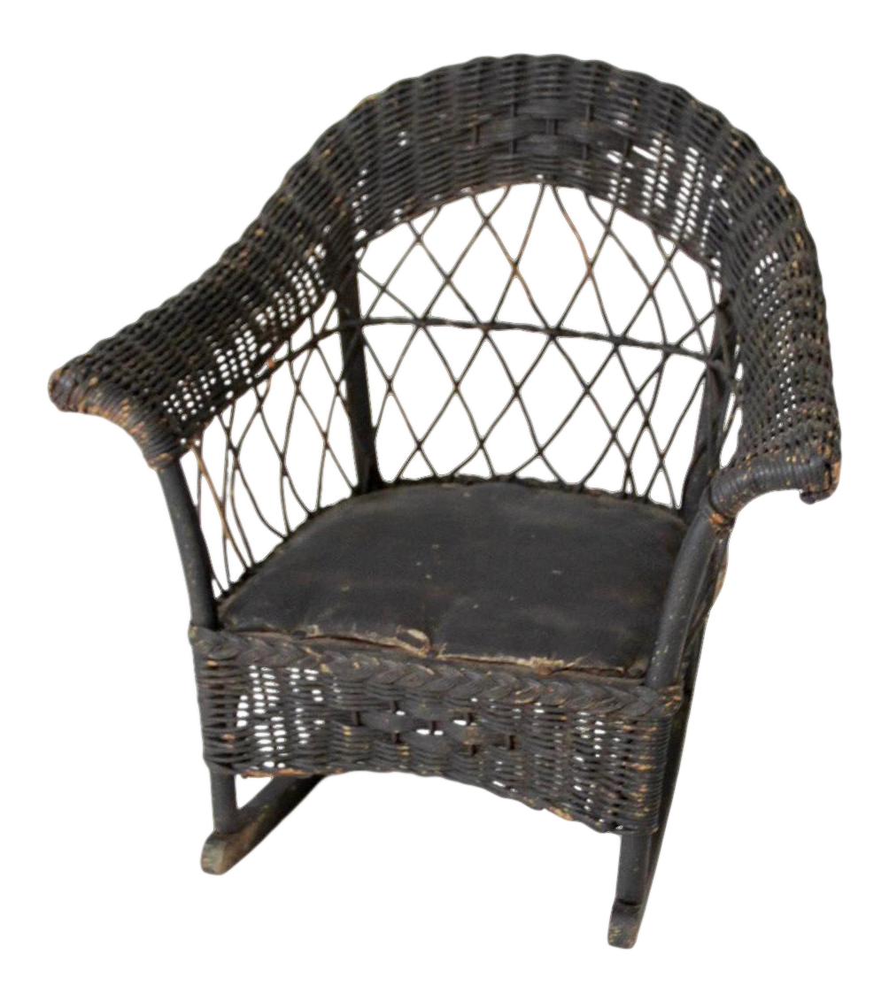 antique childs wicker rocking chair