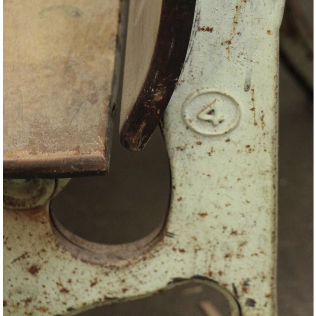 Antique Cast Iron #4 Tandem School Desk For Sale - Image 9 of 11