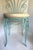 1960s Vintage Aqua Wrought Iron Vanity Chair With Shell-Shaped Scroll Back & Cushion For Sale - Image 5 of 12