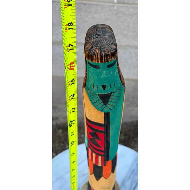 Vintage Signed k.t. Spencer "Cloud Woman" Hand-Carved Wood Kachina Doll - 17.5" For Sale In Phoenix - Image 6 of 6