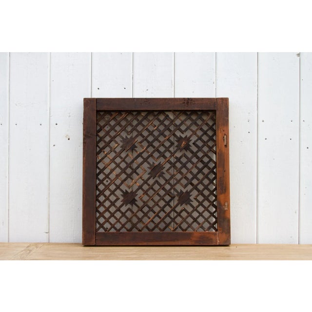 Wood Antique Folk Painted Window Panel For Sale - Image 7 of 10