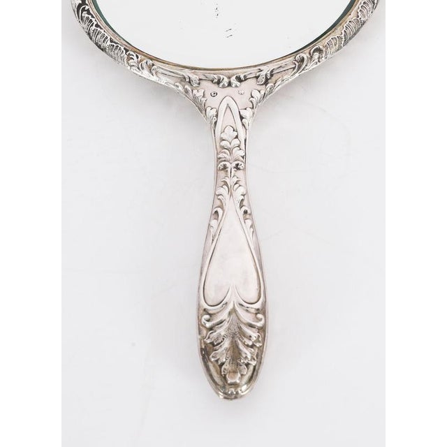 Antique Sterling Silver Cherubs Hand Mirror by S Blanckensee and Son Birmingham 1912, 1890s For Sale - Image 10 of 14