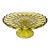 1940s Art Deco Boho Chic Hollywood Regency Indiana Glass Depression Yellow Cake Stand For Sale