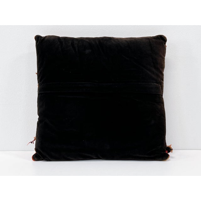 Turkish Vintage Turkish Kilim Pillow | Handwoven Wool Decorative Cushion | 14 in X 14.5 In For Sale - Image 3 of 12