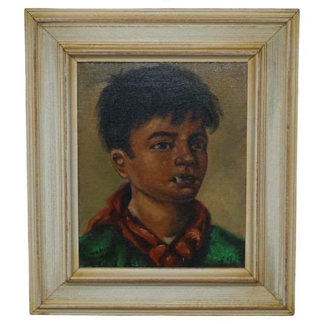 Janson, Young Boy Smoking, 1930, Oil on Canvas, Framed For Sale - Image 16 of 16