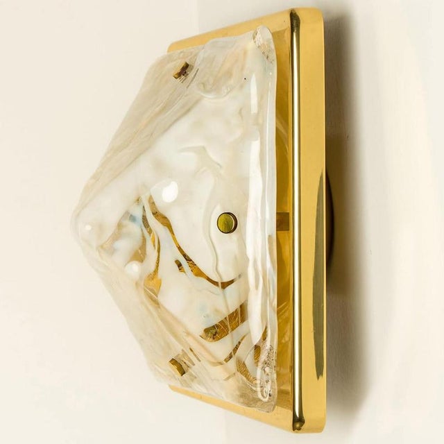 Square Marbled Glass Flush Mount attributed to Hillebrand, 1960 For Sale - Image 3 of 12