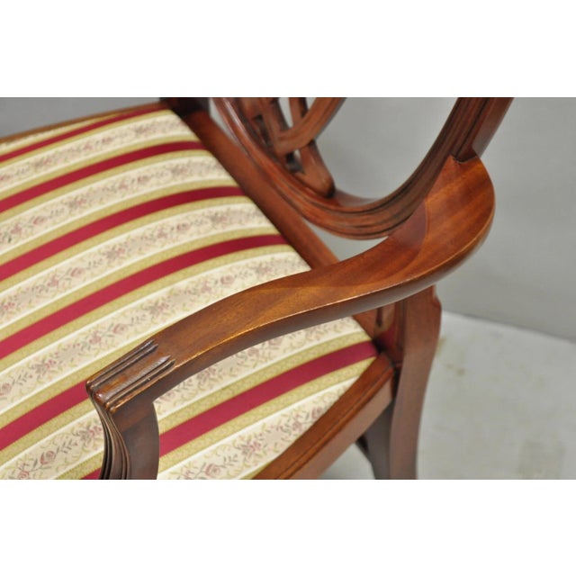 Vintage Sheraton Federal Mahogany Shield Back Dining Room Chairs - Set of 6 For Sale - Image 13 of 16