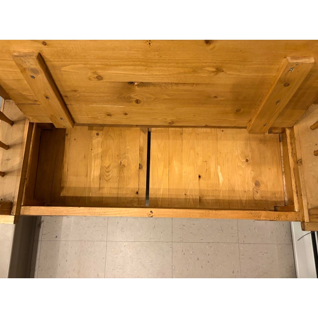 Mid 19th Century Antique English Pine Bench W/ Storage For Sale - Image 5 of 10