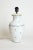 English Mid 20th Century Hand-Painted Small Blue Floral Designs on White Porcelain Large Vase Shaped Table Lamp For Sale - Image 3 of 3