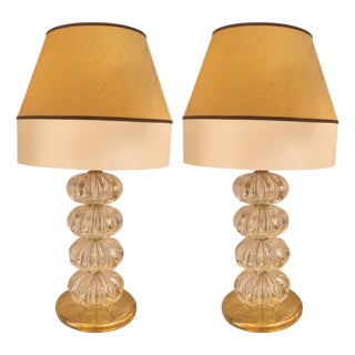 Murano Glass Lamps with Gallons, 1970s, Set of 2 For Sale