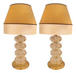 Murano Glass Lamps with Gallons, 1970s, Set of 2