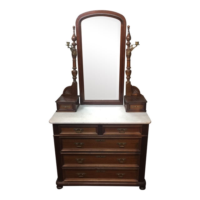 Antique Victorian Marble Topped Dresser With Mirror Chairish