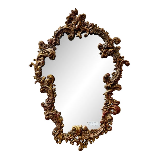 Antique French Scrolled Gilt Mirror For Sale