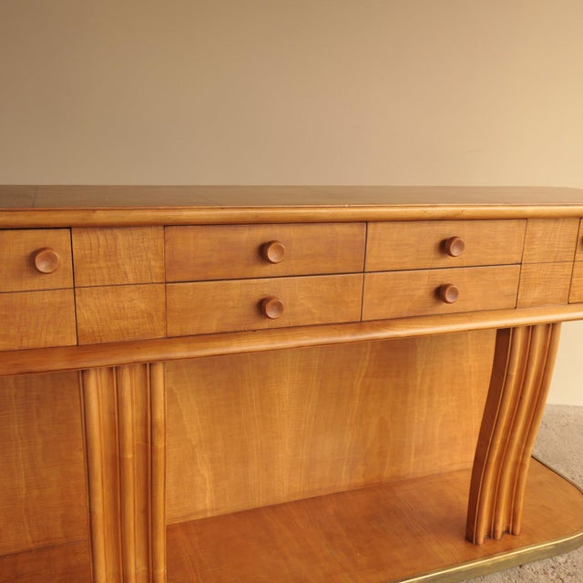 Maple and Brass Console For Sale - Image 10 of 18