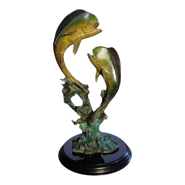 Vintage San Pacific International Double Dorado Bronze Large Sculpture For Sale