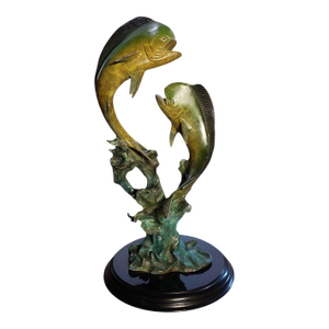 Vintage San Pacific International Double Dorado Bronze Large Sculpture