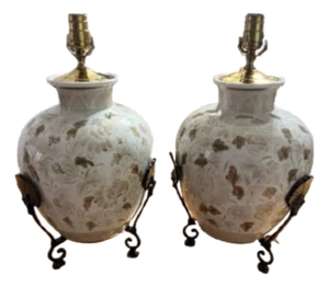 Maitland-Smith Porcelain Chinoiserie Ginger Jars Table Lamps - A Pair