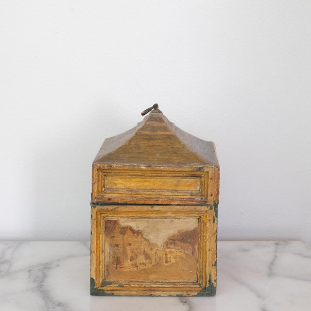 Traditional 19th Century Hand Painted Scenic Wood Box For Sale - Image 3 of 5