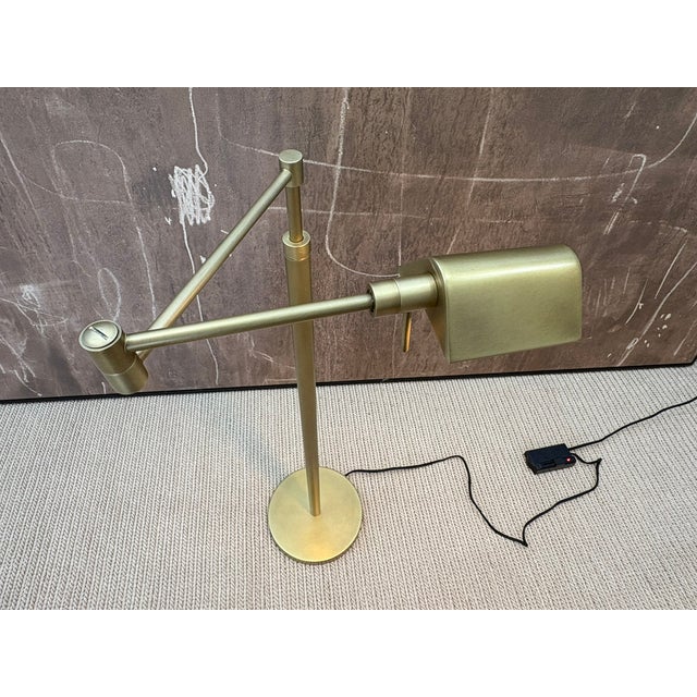 2020s Rh Métier Task Floor Lamp Lacquered Burnished Brass | Adjustable Swing Arm | Dimmable Task Lighting For Sale - Image 5 of 18
