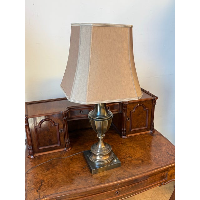 Vintage Stiffel Turned Brass Table Lamp For Sale - Image 10 of 12