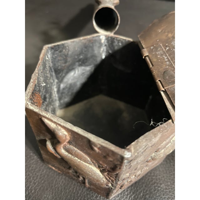 Antique Japanese Bronze Crane Sculptural Object With Handled Form For Sale - Image 9 of 14