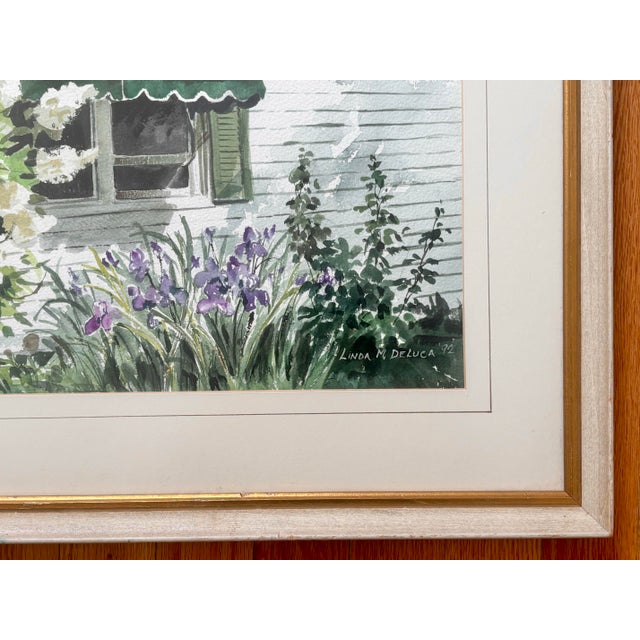 English Late 20th Century Linda M. DeLuca Landscape Watercolor Painting, Framed For Sale - Image 3 of 6