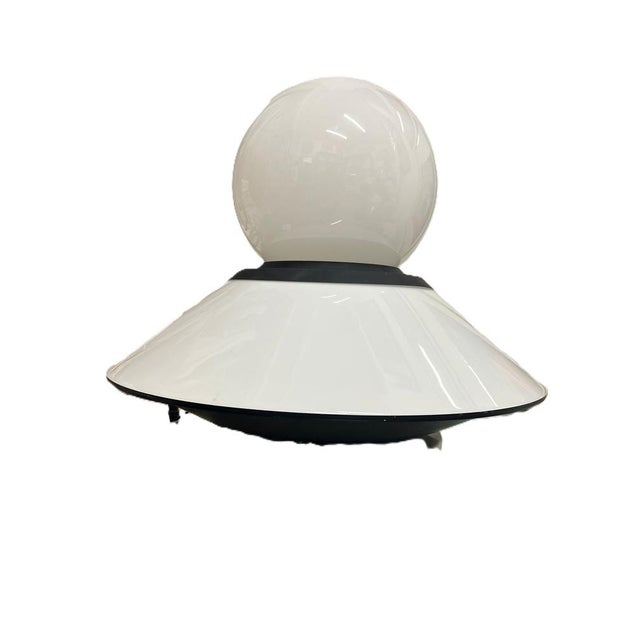 Glass Space Age Double Light Lamp in Glass and Steel, 1970s For Sale - Image 7 of 18
