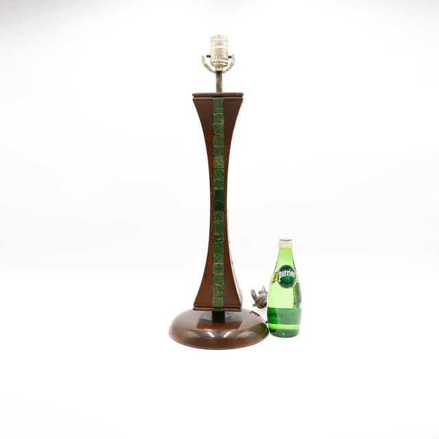 Mid-Century Modern 1960s Mid Century Modern Mexican Table lamp with beautiful stone inlays For Sale - Image 3 of 4